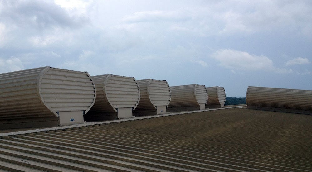 MoffittVent natural ventilators for Paper Plant